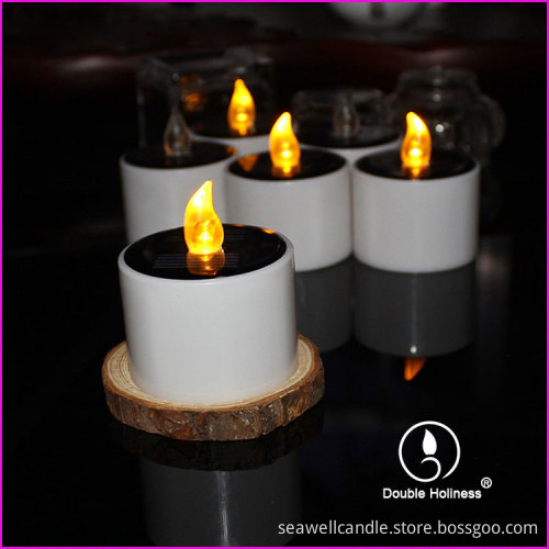 rechargeable solar function led flickering tea light candle